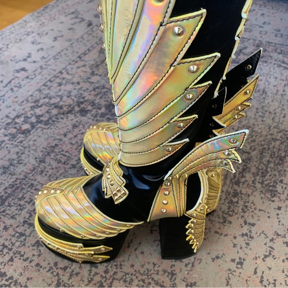 Last pair! New Dolls Kill Wrath of Goddess Knee Boots - Picture 6 of 11